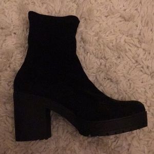 Bershka Faux Suede Sock Boots